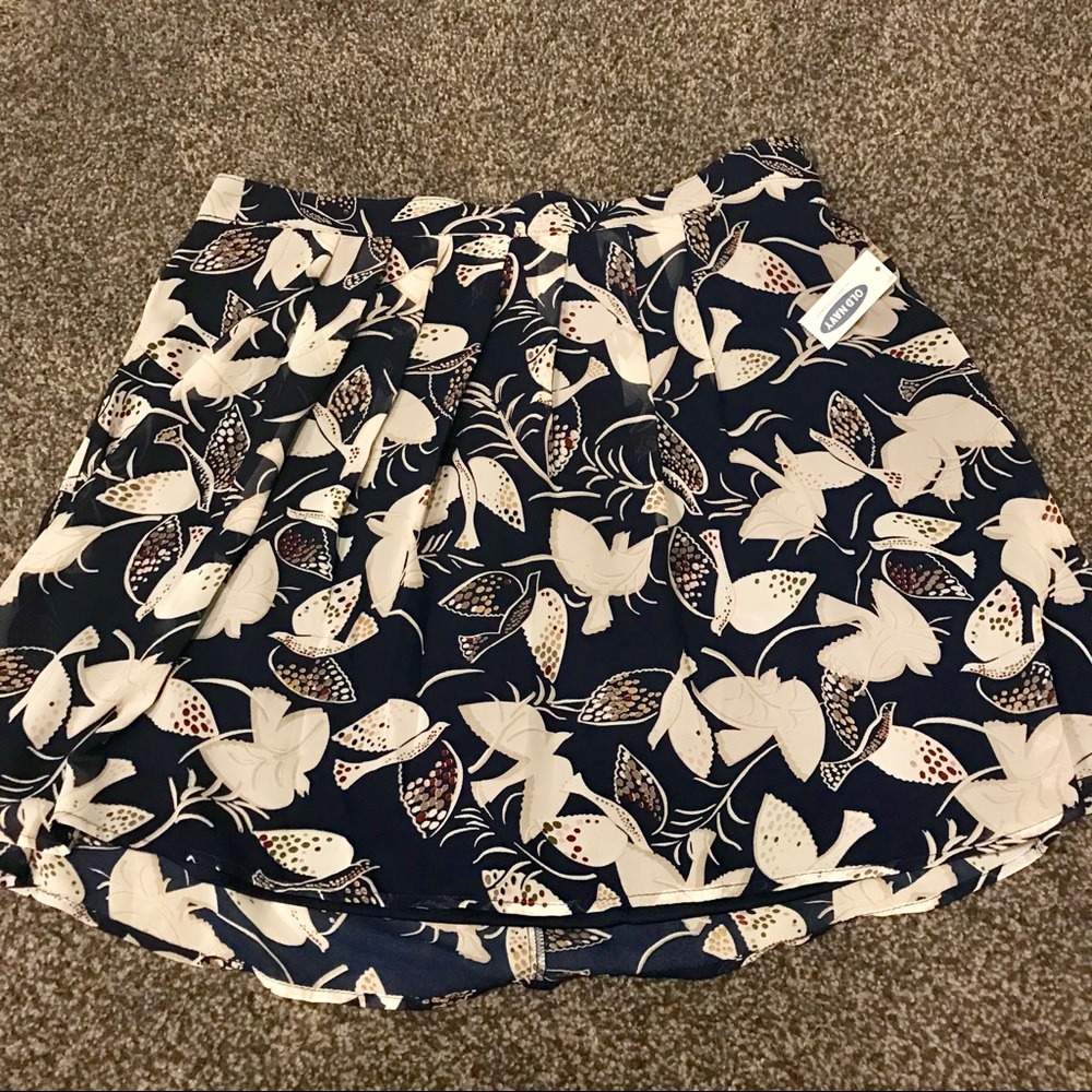 OLD NAVY | Navy Blue Bird Patterned Skirt